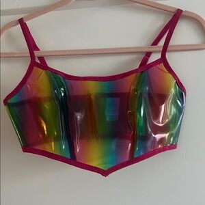 Over the Rainbow Vinyl Corset Top